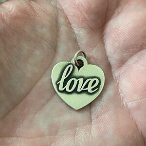 James Avery Retired Love Script Heart Charm